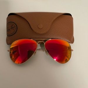 Polarizes Flash Lens Ray-Ban Aviator Sunglasses